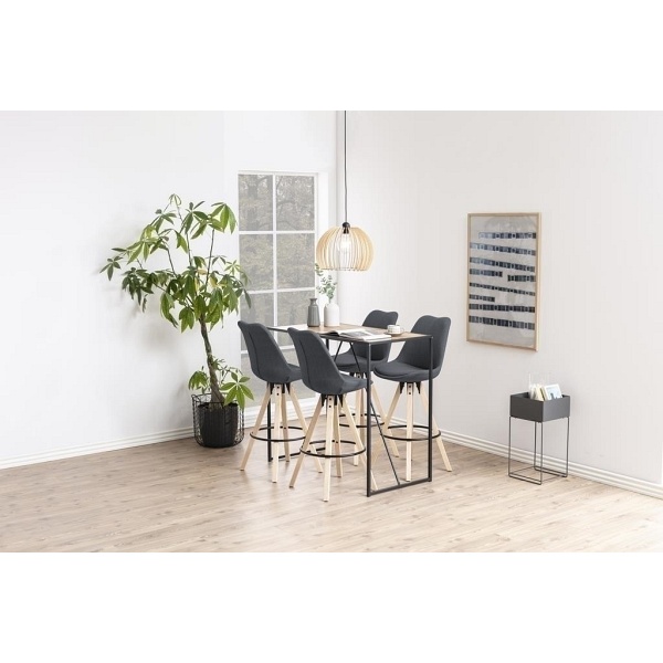 Stół barowy Seaford czarny/dąb - ACTONA